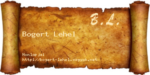 Bogert Lehel névjegykártya